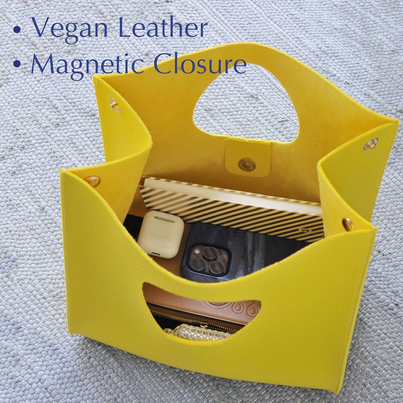 Hoxis Vintage Minimalist Style Soft Pu Leather Handbag Clutch Small Tote - Image 4